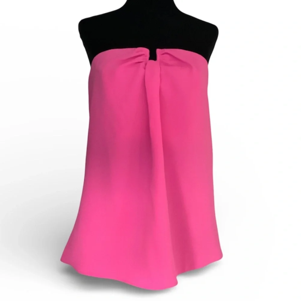 J Crew Strapless Tube Top Azalea Pink Party Glam SZ 6